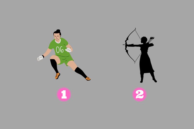 Hay dos opciones en este test de personalidad: una arquera de fútbol, y una lanzadora de flecha.