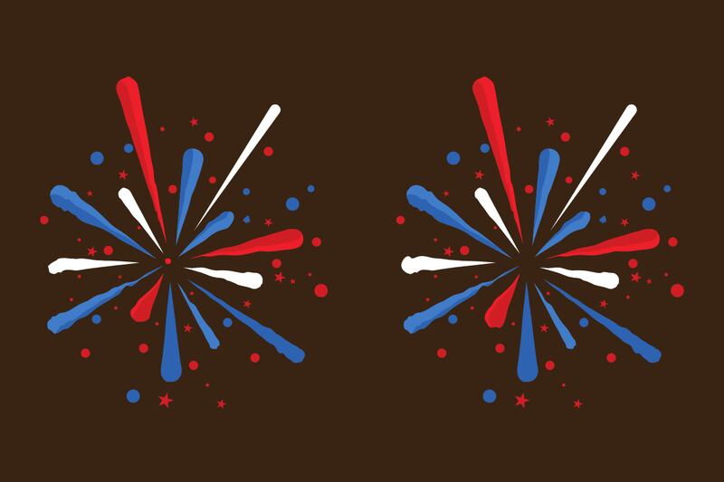 En este test visual hay dos fuegos artificiales que parecen iguales, pero tienen cinco diferencias.