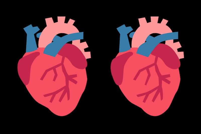 En este test visual hay dos corazones que parecen iguales, pero que tienen cuatro diferencias entre ellos.