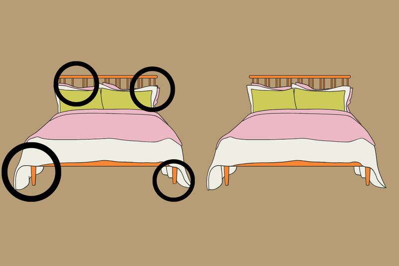 En este test visual hay cuatro diferencias entre dos camas que parecen iguales.