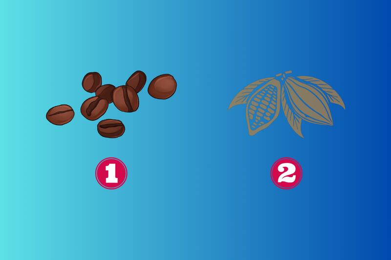 en este test de personalidad hay dos opciones: unos granos de café y otros de cacao.