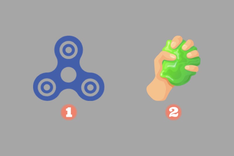dos opciones en este test de personalidad: un spinner y un slime.