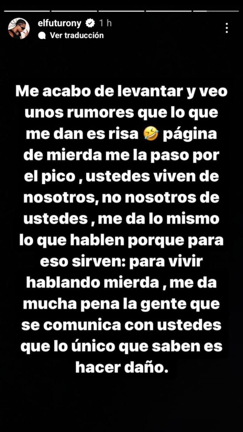 Uriel Ramos se defendió de rumores de infidelidad en una historia de Instagram que luego borró
