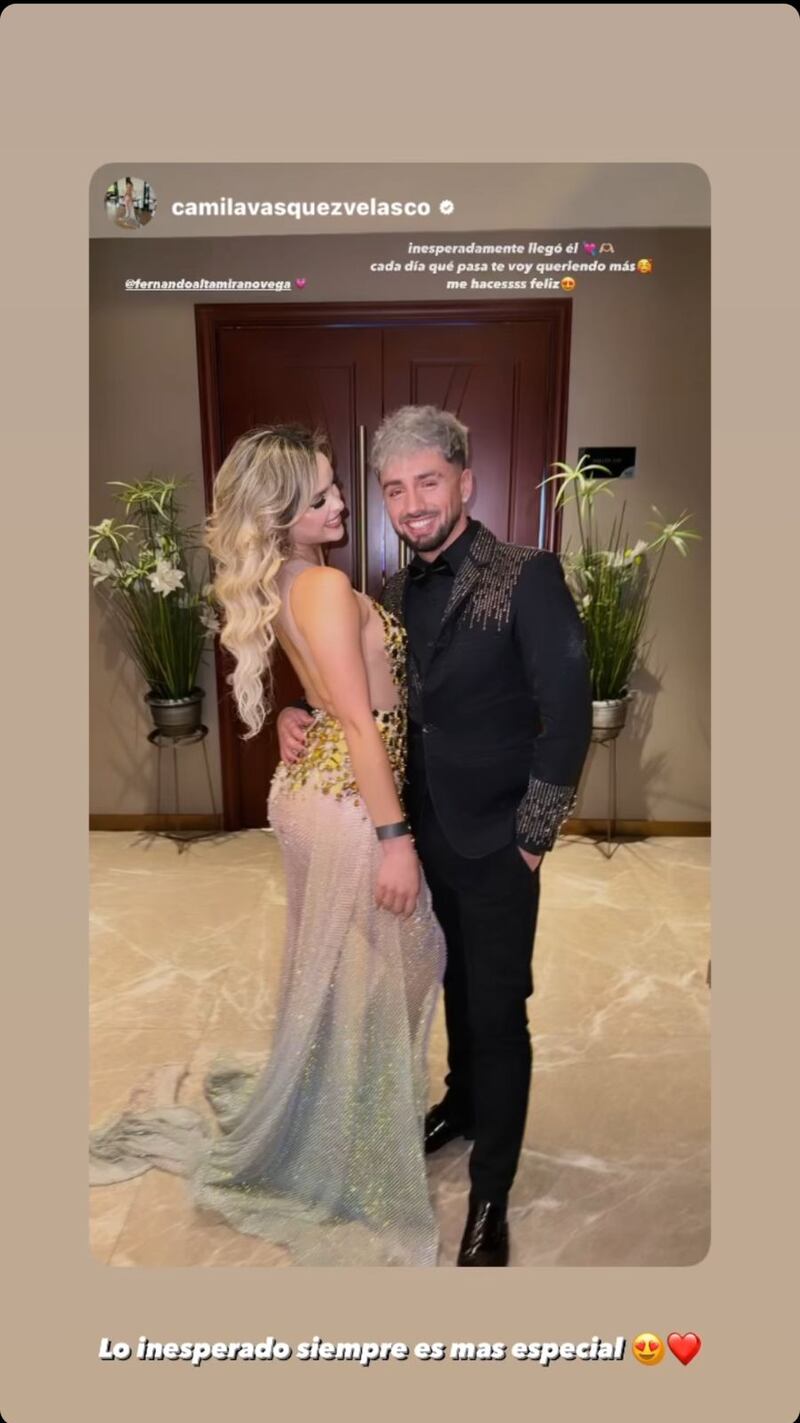 Camila Vásquez y Bambino posan muy elegantes en Año Nuevo.