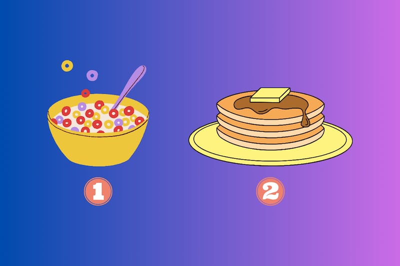 En este test de personalidad debes elegir entre dos opciones: cereal o pancakes.
